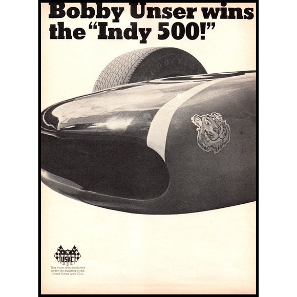 1968 Enco Extra Gasoline Bobby Unser Indy 500 Winner 2 Page Vintage Print Ad Art - Picture 2 of 3